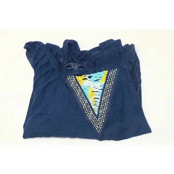 Women's Top-Guess Los Angelos-Size Large-Navy Blue w/Beading - Picture 7 of 7